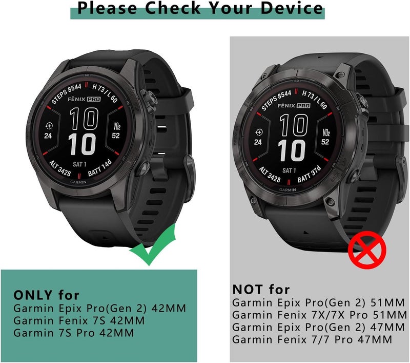 Msvueioe [1+4 حزمة] متوافق مع Garmin Fenix 7S / Fenix 7S Pro / Garmin Epix Pro(الجيل 2) واقي شاشة وحافظة 42MM، فيلم زجاجي مقسى وحافظة وجه TPU ناعمة، - Image 2